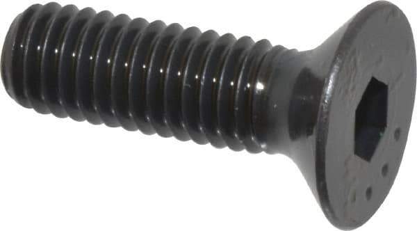 Made in USA - M6x1.00 Metric Coarse Hex Socket Drive, 90° Flat Head Socket Cap Screw - Grade 10.9 Alloy Steel, Black Oxide Finish, Fully Threaded, 20mm Length Under Head - Eagle Tool & Supply