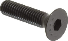 Made in USA - M6x1.00 Metric Coarse Hex Socket Drive, 90° Flat Head Socket Cap Screw - Grade 10.9 Alloy Steel, Black Oxide Finish, Fully Threaded, 25mm Length Under Head - Eagle Tool & Supply