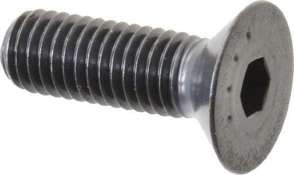Made in USA - M8x1.25 Metric Coarse Hex Socket Drive, 90° Flat Head Socket Cap Screw - Grade 10.9 Alloy Steel, Black Oxide Finish, Fully Threaded, 25mm Length Under Head - Eagle Tool & Supply