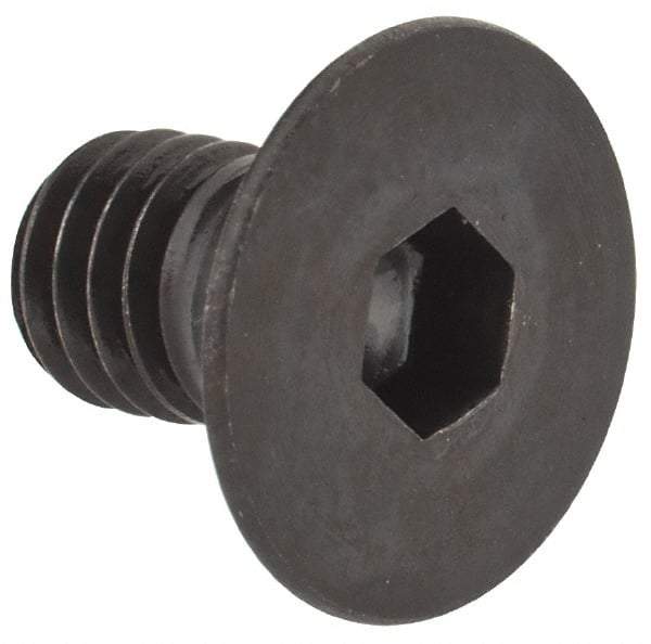 Made in USA - M6x1.00 Metric Coarse Hex Socket Drive, 90° Flat Head Socket Cap Screw - Grade 10.9 Alloy Steel, Black Oxide Finish, Fully Threaded, 10mm Length Under Head - Eagle Tool & Supply