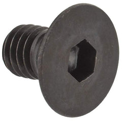 Made in USA - M6x1.00 Metric Coarse Hex Socket Drive, 90° Flat Head Socket Cap Screw - Grade 10.9 Alloy Steel, Black Oxide Finish, Fully Threaded, 10mm Length Under Head - Eagle Tool & Supply