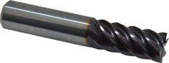 Guhring - 5/8", 1-1/4" LOC, 5/8" Shank Diam, 3-1/2" OAL, 6 Flute, Solid Carbide Square End Mill - Single End, FIREX Finish, Spiral Flute, 44/45/46° Helix, Centercutting, Right Hand Cut, Right Hand Flute, Series 3115 - Eagle Tool & Supply