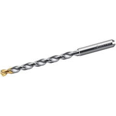 Walter-Titex - 7.5mm 130° Solid Carbide Jobber Drill - TiN Finish, Right Hand Cut, Spiral Flute, Straight Shank, 117mm OAL, Alpha 44 Point - Eagle Tool & Supply
