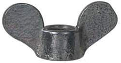 Made in USA - 1/4-20 UNC, Uncoated, Iron Standard Wing Nut - Grade 32510, 1-1/4" Wing Span, 5/8" Wing Span, 7/16" Base Diam - Eagle Tool & Supply