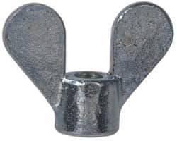 Value Collection - 5/16-18 UNC, Zinc Plated, Steel Standard Wing Nut - Grade 1015-1025, 1.88" Wing Span, 1-3/8" Wing Span, 11/16" Base Diam - Eagle Tool & Supply