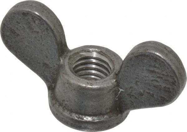 Value Collection - 3/8-16 UNC, Uncoated, Steel Standard Wing Nut - Grade 1015-1025, 1-5/8" Wing Span, 7/8" Wing Span, 11/16" Base Diam - Eagle Tool & Supply