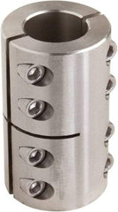 Climax Metal Products - 8mm Inside x 24mm Outside Diam, Two Piece Rigid Coupling without Keyway - 35mm Long - Eagle Tool & Supply