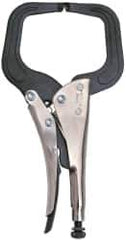 Proto - 11" OAL C-Clamp Locking Pliers - 15/32" Jaw Width, 3-45/64" Jaw Depth, Steel Handle - Eagle Tool & Supply