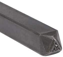 Made in USA - 1/4 Inch Character Size, 90 within a Triangle, Code Stamp - Steel - Eagle Tool & Supply