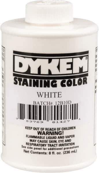 Dykem - 8 Ounce White Staining Color - Brush in Cap Container - Eagle Tool & Supply