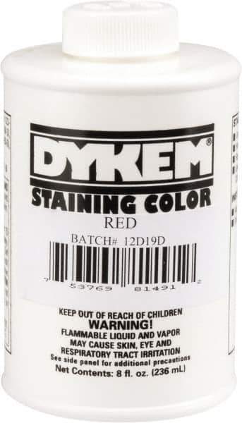 Dykem - 8 Ounce Red Staining Color - Brush in Cap Container - Eagle Tool & Supply