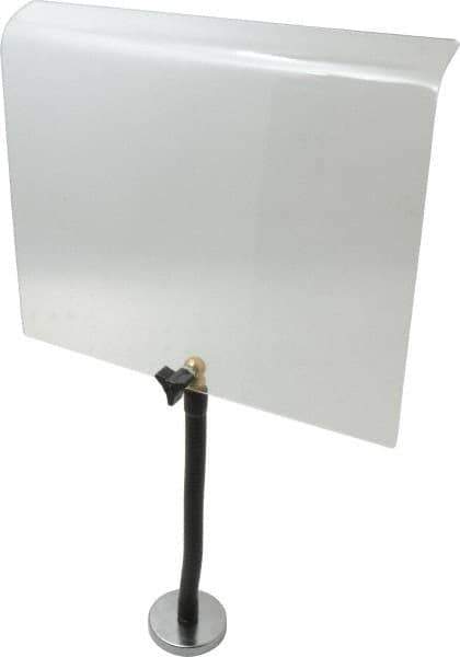 Flexbar - Plastic Flat with Curved Edge Base & Shield - 10" Wide x 12" Long x 1/8" Thick, 10" Arm Reach, Magnetic Base, For General Purpose Use - Eagle Tool & Supply