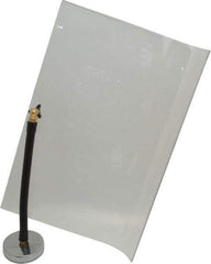 Flexbar - Plastic Flat with Curved Edge Base & Shield - 12" Wide x 16" Long x 1/8" Thick, 10" Arm Reach, Magnetic Base, For General Purpose Use - Eagle Tool & Supply