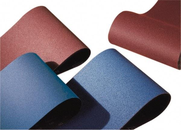 Norton - 25" Wide x 75" OAL, 120 Grit, Zirconia Alumina Abrasive Belt - Zirconia Alumina, Fine, Coated, X Weighted Cloth Backing, Wet/Dry, Series R823 - Eagle Tool & Supply