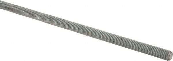 Made in USA - 3/8-16 UNC (Coarse), 2' Long, Low Carbon Steel Threaded Rod - Hot-Dipped Galvanized Finish, Right Hand Thread - Eagle Tool & Supply