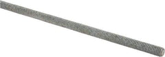 Made in USA - 3/8-16 UNC (Coarse), 2' Long, Low Carbon Steel Threaded Rod - Hot-Dipped Galvanized Finish, Right Hand Thread - Eagle Tool & Supply