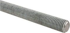 Made in USA - 1-8 UNC (Coarse), 2' Long, Low Carbon Steel Threaded Rod - Hot-Dipped Galvanized Finish, Right Hand Thread - Eagle Tool & Supply