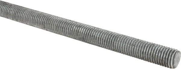 Made in USA - 3/4-10 UNC (Coarse), 6' Long, Low Carbon Steel Threaded Rod - Hot-Dipped Galvanized Finish, Right Hand Thread - Eagle Tool & Supply