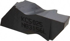 Kennametal - 3156NG Grade KC5025, 3.96mm Cutting Width Carbide Grooving Insert - 3.81mm Max Depth of Cut, Left Hand, 0.19mm Corner Radius, TiAlN Finish - Eagle Tool & Supply