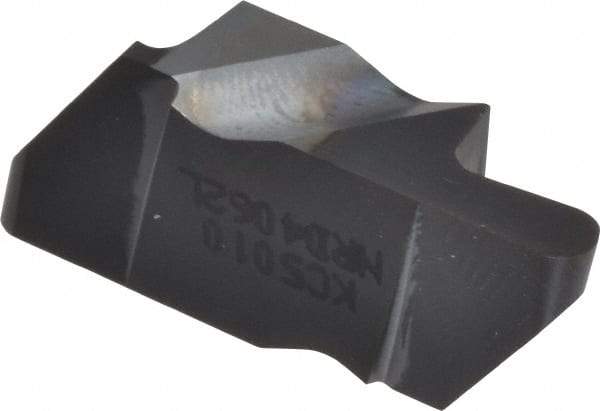Kennametal - 4062NRD Grade KC5010, 3.18mm Cutting Width Carbide Grooving Insert - 6.35mm Max Depth of Cut, Left Hand, 1.59mm Corner Radius, TiAlN Finish - Eagle Tool & Supply