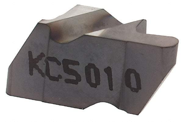 Kennametal - 2031NR Grade KC5010, 1.58mm Cutting Width Carbide Grooving Insert - 2.79mm Max Depth of Cut, Left Hand, 0.79mm Corner Radius, TiAlN Finish - Eagle Tool & Supply