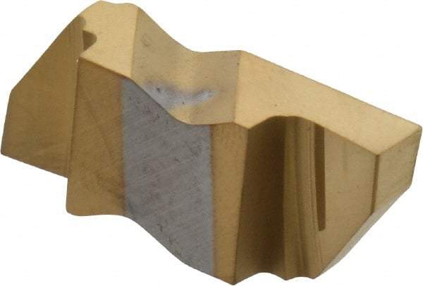 Tool-Flo - 3122FLG Grade GP50, 3.1mm Cutting Width Carbide Grooving Insert - 4.57mm Max Depth of Cut, Right Hand, 0.005 to 0.01" Corner Radius, TiN Finish - Eagle Tool & Supply