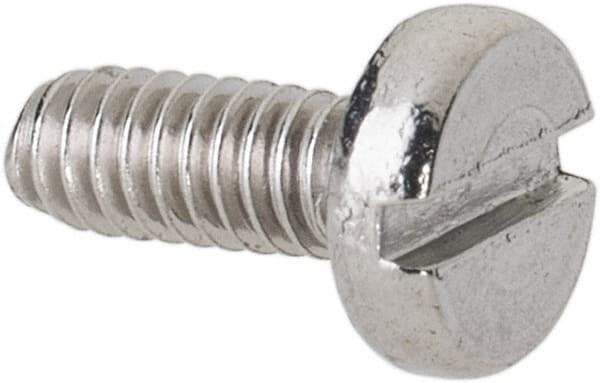 Value Collection - M2x0.40 Metric Coarse, 5mm Length Under Head Slotted Drive Machine Screw - Fillister Head, Grade 18-8 & A2 Stainless Steel, Uncoated, Without Washer - Eagle Tool & Supply