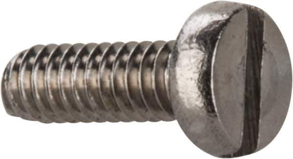 Value Collection - M2x0.40 Metric Coarse, 6mm Length Under Head Slotted Drive Machine Screw - Fillister Head, Grade 18-8 & A2 Stainless Steel, Uncoated, Without Washer - Eagle Tool & Supply