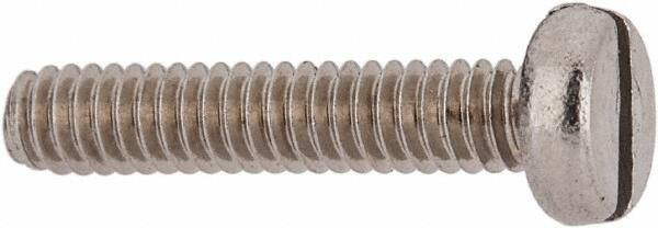 Value Collection - M2x0.40 Metric Coarse, 10mm Length Under Head Slotted Drive Machine Screw - Fillister Head, Grade 18-8 & A2 Stainless Steel, Uncoated, Without Washer - Eagle Tool & Supply