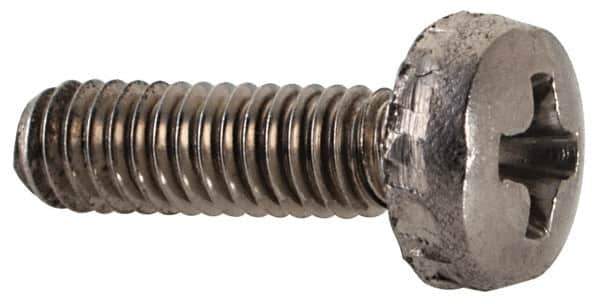 Value Collection - M2.5x0.45 Metric Coarse, 6mm Length Under Head Slotted Drive Machine Screw - Fillister Head, Grade 18-8 & A2 Stainless Steel, Uncoated, Without Washer - Eagle Tool & Supply