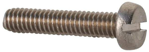 Value Collection - M2.5x0.45 Metric Coarse, 12mm Length Under Head Slotted Drive Machine Screw - Fillister Head, Grade 18-8 & A2 Stainless Steel, Uncoated, Without Washer - Eagle Tool & Supply