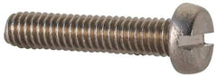Value Collection - M2.5x0.45 Metric Coarse, 12mm Length Under Head Slotted Drive Machine Screw - Fillister Head, Grade 18-8 & A2 Stainless Steel, Uncoated, Without Washer - Eagle Tool & Supply