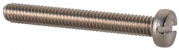 Value Collection - M2.5x0.45 Metric Coarse, 20mm Length Under Head Slotted Drive Machine Screw - Fillister Head, Grade 18-8 & A2 Stainless Steel, Uncoated, Without Washer - Eagle Tool & Supply