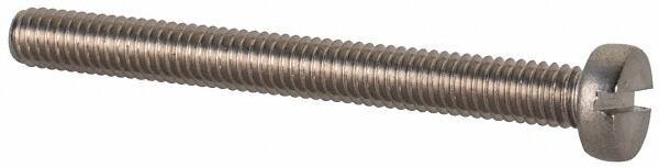 Value Collection - M2.5x0.45 Metric Coarse, 25mm Length Under Head Slotted Drive Machine Screw - Fillister Head, Grade 18-8 & A2 Stainless Steel, Uncoated, Without Washer - Eagle Tool & Supply