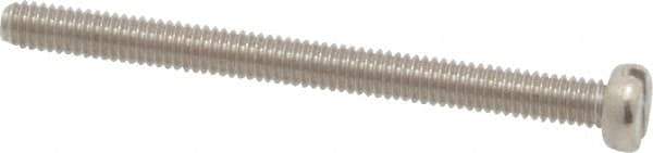 Value Collection - M2.5x0.45 Metric Coarse, 30mm Length Under Head Slotted Drive Machine Screw - Fillister Head, Grade 18-8 & A2 Stainless Steel, Uncoated, Without Washer - Eagle Tool & Supply