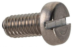 Value Collection - M3x0.50 Metric Coarse, 6mm Length Under Head Slotted Drive Machine Screw - Fillister Head, Grade 18-8 & A2 Stainless Steel, Uncoated, Without Washer - Eagle Tool & Supply