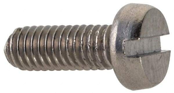 Value Collection - M3x0.50 Metric Coarse, 8mm Length Under Head Slotted Drive Machine Screw - Fillister Head, Grade 18-8 & A2 Stainless Steel, Uncoated, Without Washer - Eagle Tool & Supply