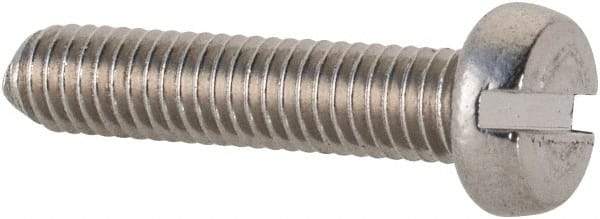 Value Collection - M3x0.50 Metric Coarse, 14mm Length Under Head Slotted Drive Machine Screw - Fillister Head, Grade 18-8 & A2 Stainless Steel, Uncoated, Without Washer - Eagle Tool & Supply