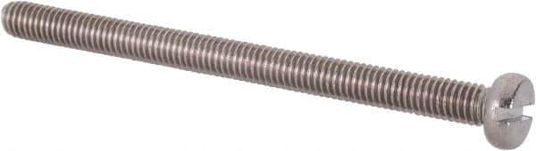 Value Collection - M3x0.50 Metric Coarse, 40mm Length Under Head Slotted Drive Machine Screw - Fillister Head, Grade 18-8 & A2 Stainless Steel, Uncoated, Without Washer - Eagle Tool & Supply