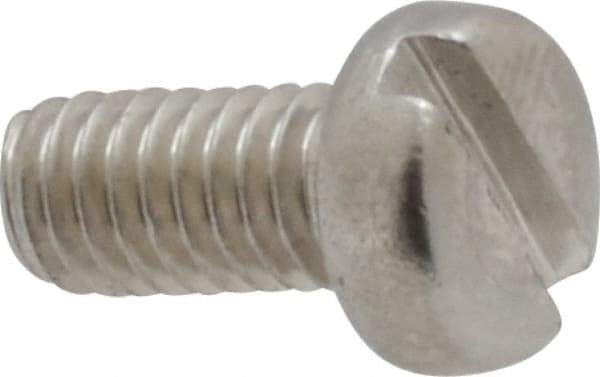 Value Collection - M4x0.70 Metric Coarse, 8mm Length Under Head Slotted Drive Machine Screw - Fillister Head, Grade 18-8 & A2 Stainless Steel, Uncoated, Without Washer - Eagle Tool & Supply