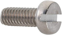 Value Collection - M4x0.70 Metric Coarse, 10mm Length Under Head Slotted Drive Machine Screw - Fillister Head, Grade 18-8 & A2 Stainless Steel, Uncoated, Without Washer - Eagle Tool & Supply