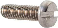 Value Collection - M4x0.70 Metric Coarse, 12mm Length Under Head Slotted Drive Machine Screw - Fillister Head, Grade 18-8 & A2 Stainless Steel, Uncoated, Without Washer - Eagle Tool & Supply