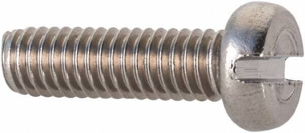 Value Collection - M4x0.70 Metric Coarse, 14mm Length Under Head Slotted Drive Machine Screw - Fillister Head, Grade 18-8 & A2 Stainless Steel, Uncoated, Without Washer - Eagle Tool & Supply