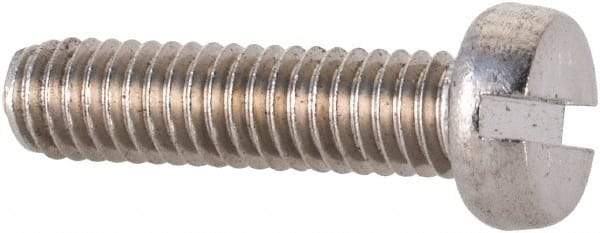Value Collection - M4x0.70 Metric Coarse, 16mm Length Under Head Slotted Drive Machine Screw - Fillister Head, Grade 18-8 & A2 Stainless Steel, Uncoated, Without Washer - Eagle Tool & Supply