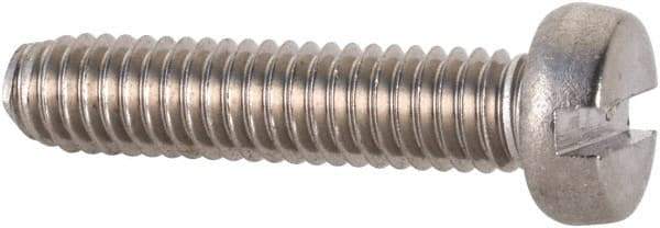 Value Collection - M4x0.70 Metric Coarse, 18mm Length Under Head Slotted Drive Machine Screw - Fillister Head, Grade 18-8 & A2 Stainless Steel, Uncoated, Without Washer - Eagle Tool & Supply