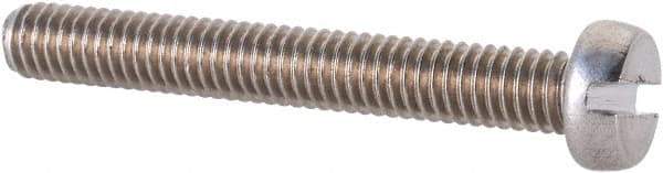 Value Collection - M4x0.70 Metric Coarse, 30mm Length Under Head Slotted Drive Machine Screw - Fillister Head, Grade 18-8 & A2 Stainless Steel, Uncoated, Without Washer - Eagle Tool & Supply