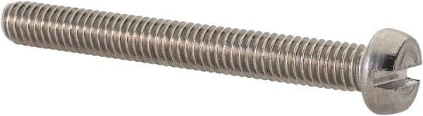 Value Collection - M4x0.70 Metric Coarse, 35mm Length Under Head Slotted Drive Machine Screw - Fillister Head, Grade 18-8 & A2 Stainless Steel, Uncoated, Without Washer - Eagle Tool & Supply