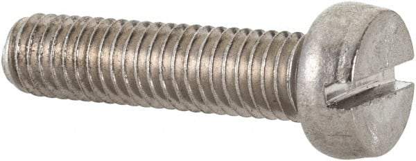 Value Collection - M5x0.80 Metric Coarse, 20mm Length Under Head Slotted Drive Machine Screw - Fillister Head, Grade 18-8 & A2 Stainless Steel, Uncoated, Without Washer - Eagle Tool & Supply