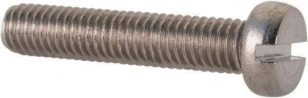 Value Collection - M5x0.80 Metric Coarse, 25mm Length Under Head Slotted Drive Machine Screw - Fillister Head, Grade 18-8 & A2 Stainless Steel, Uncoated, Without Washer - Eagle Tool & Supply