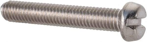 Value Collection - M5x0.80 Metric Coarse, 30mm Length Under Head Slotted Drive Machine Screw - Fillister Head, Grade 18-8 & A2 Stainless Steel, Uncoated, Without Washer - Eagle Tool & Supply